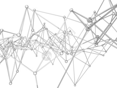 联系摘要连接网络3d插图孤立于白背景上技术科学图片