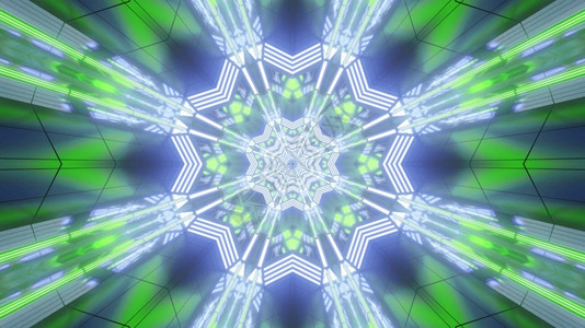 蓝底寸照艺术品形象的3d以亮蓝色和绿灯照的地语形状抽象背景图解3dd绿色和蓝摘要形状图解3d生动设计图片