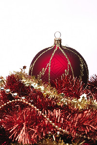 传统的假期黄色红圣诞节装饰图片