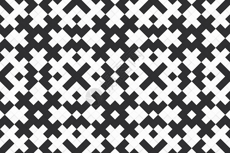 3d形成无缝现代白色和黑随机方格形状模型设计墙壁背景错觉黑色的正方形图片