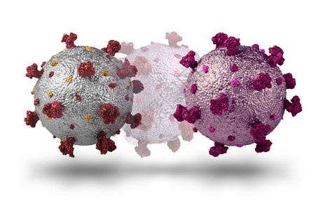 奥米克戎变化生物危害白色的Corona共vid19的光现实模型变异为在白色背景下孤立的新流行概念白种设计图片