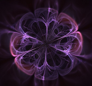 黑色大瓣花朵动态的有创造力大抽象分形花朵3D深紫色3d科学的设计图片
