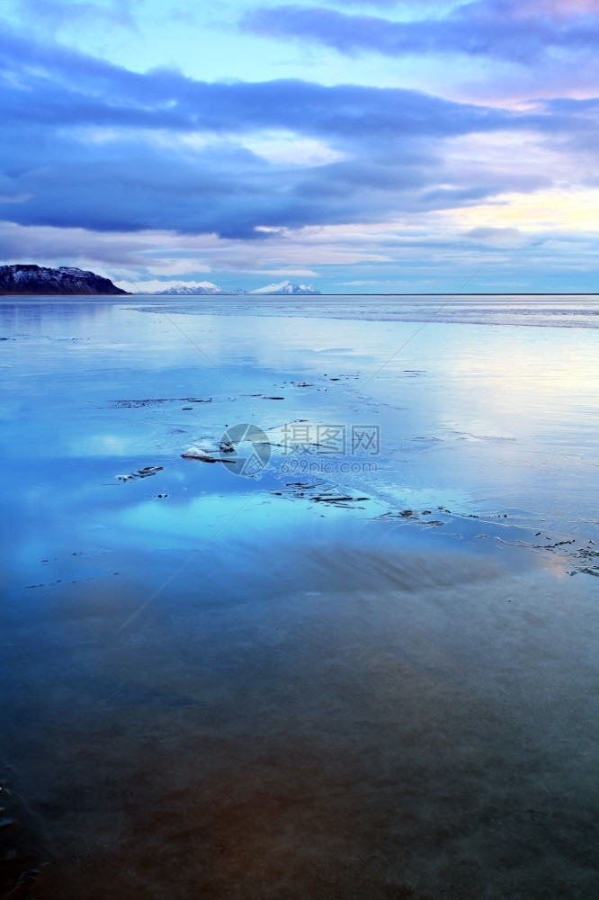 北欧的日落冰岛图片