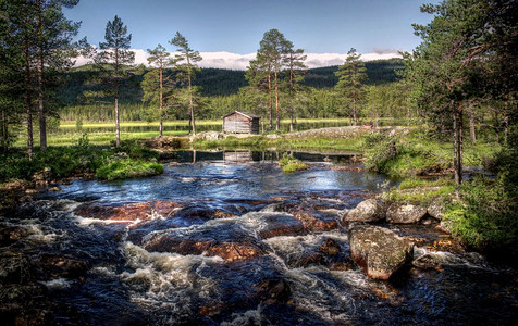 夏日的挪威风景观夏天旅行荒野图片