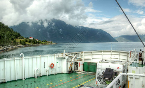 旅游夏日的挪威风景观海拔草图片