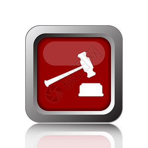 投标按钮权威法官在白色背景上的锤图标互联网按钮商业力量设计图片