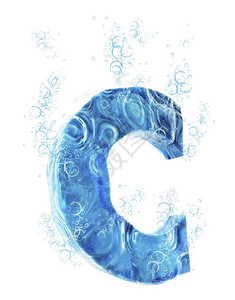 水汪汪的流动3D字母插图脚本清爽设计图片