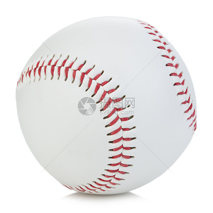 剪裁跑白背景的棒球特写白色的图片