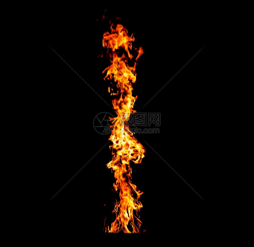 燃烧危险热黑色背景的火焰抽象摘要B图片