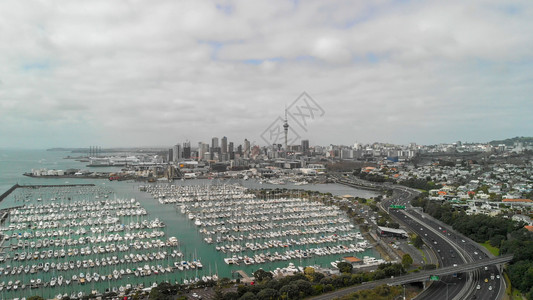吸引力摩天大楼地标新西兰城市桥和天线新西兰奥克罗图片