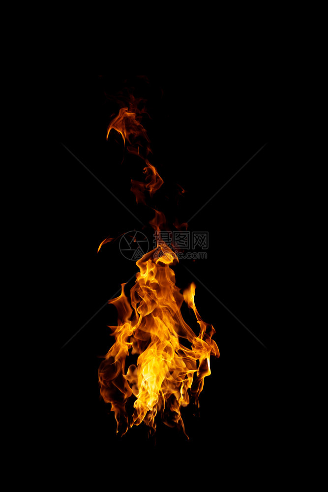 活力刻录机真实的火焰正在燃烧黑色背景上燃起图片