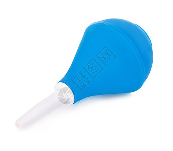 吹尘器吸气器具援助白种背景孤立的蓝色医学灌肠设计图片