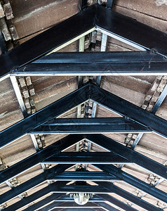 屋面工厂中走道顶的金属板架里面工艺背景图片