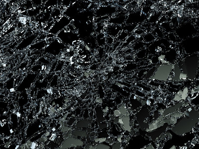碎玻璃裂纹裂缝黑色的破碎3D插图显示的碎玻璃或片抽象的设计图片