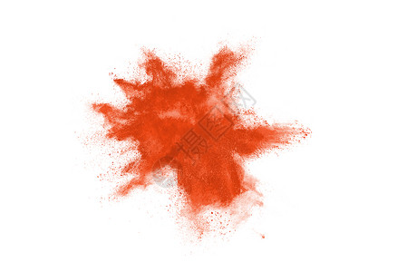 白背景孤立的橙色爆炸摘要抽象烟剪下雾图片