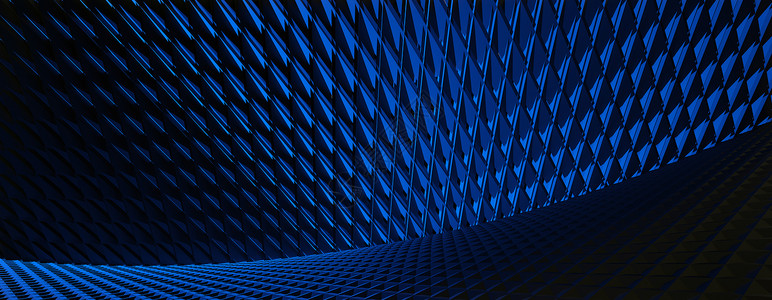 炉排工业的3d抽象未来背景蓝色MetalMESHDesignTexture壁纸宽广全景未来派材料设计图片