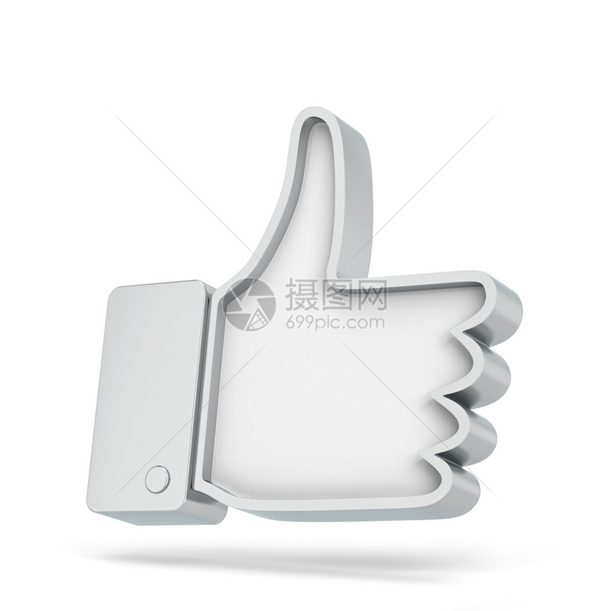 按钮就像在白背景上孤立的社交网络符号3d插图缩略互联网商业图片
