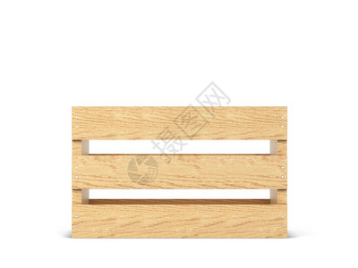 木头盒子店铺白色背景上孤立的空木箱3d插图交货运设计图片