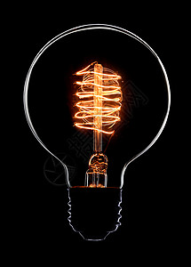象征电的黑色背景灯泡技术图片