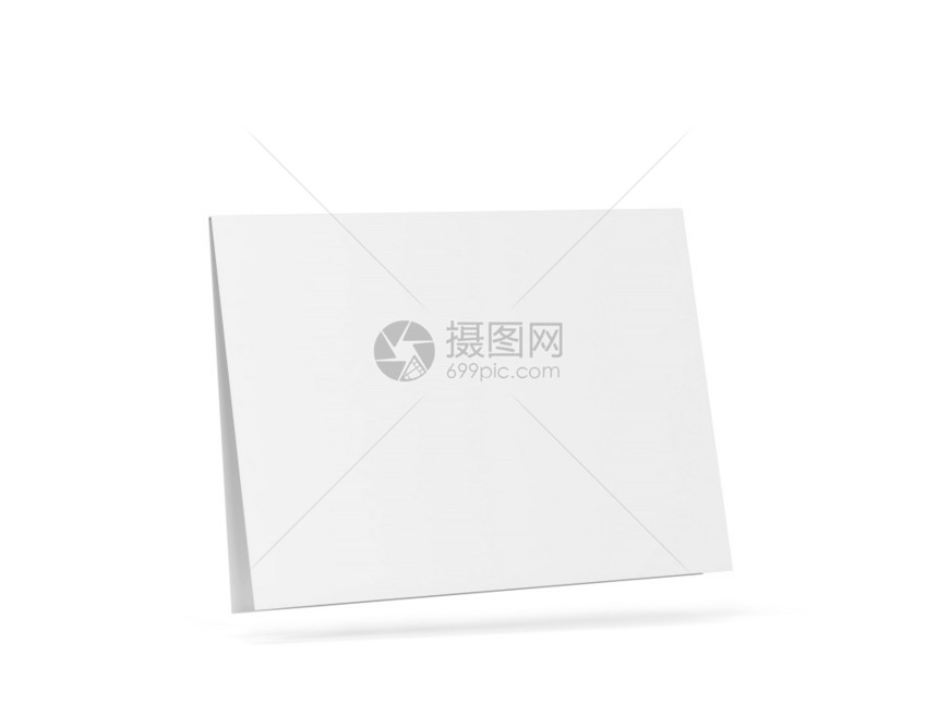 菜单庆典白桌帐篷卡模型3d插图以白色背景隔离图片
