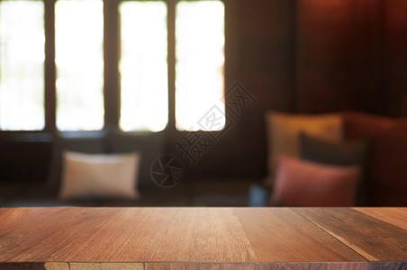 木制的店铺现代家用背景模糊的木制桌餐厅图片