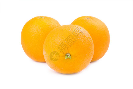 团体三种橙色水果白底孤立于世黄色的多汁图片