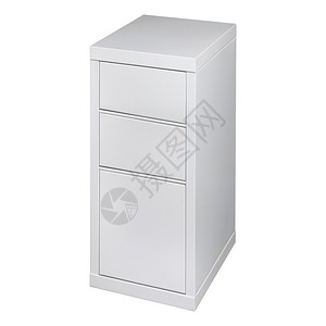 透气金属柜子白色内阁抽屉隔在白色上纸胸部经典的设计图片