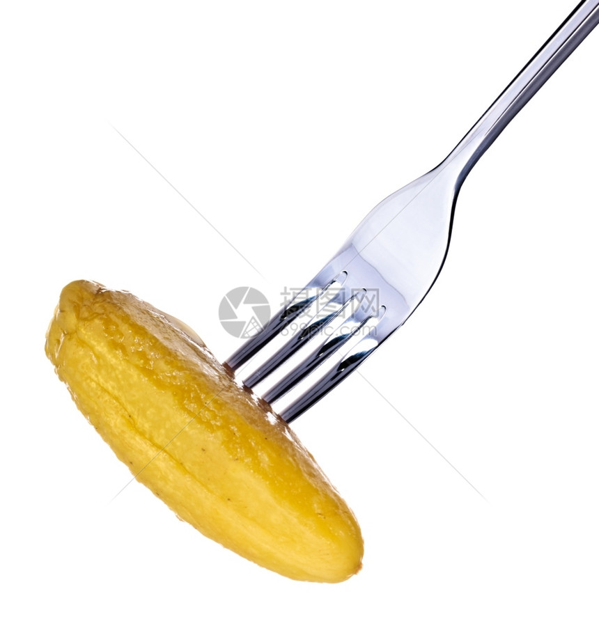 调味品白背景上孤立的叉子新鲜泡菜吃素食主义者图片