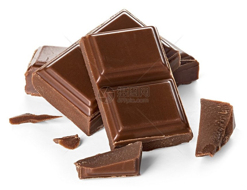 白色背景上隔绝的巧克力条黑色桩卡路里图片