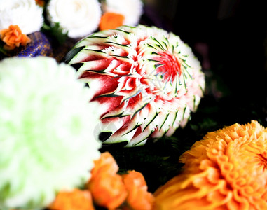 西瓜雕花艺术图片