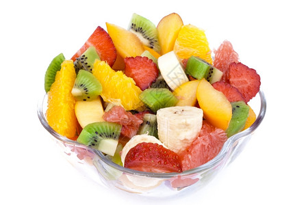 季节果味块碗里有新鲜水果沙拉图片