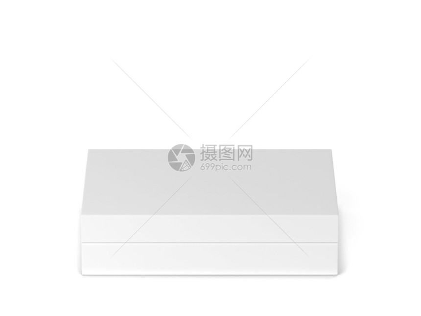 纸盒白色背景上孤立的空白磁盒套件3d插图目的正方形图片
