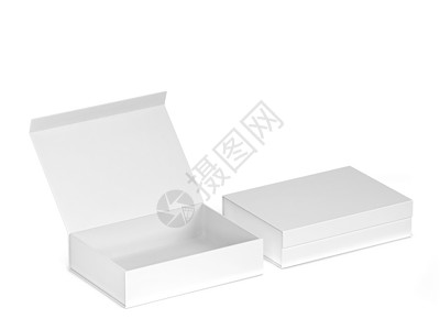 广告白色背景上孤立的空白磁盒套件3d插图包裹航运图片