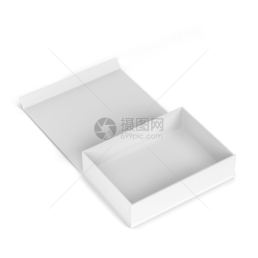 礼物零售广告白色背景上孤立的空白磁盒套件3d插图图片