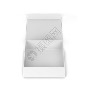 单身的白色背景上孤立的空白磁盒套件3d插图纸盒长方形图片