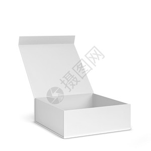 介绍纸礼物白色背景上孤立的空白盒式3d套件插图背景图片