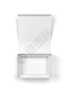 产品长方形新的白色背景上孤立的磁盒3d放大图示空白包装模型图片