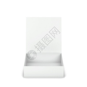 嘲笑纸板白色背景上孤立的空白箱包装模型3d插图背景图片