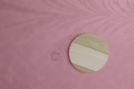 金子目的几何3D将Wood制成粉红色背景的模型显示展图片