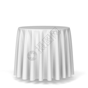 家具午餐目的白背景孤立空圆桌面三色插图背景图片