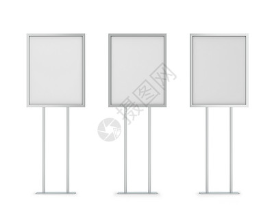 二维码立牌空白海报牌模拟3d插图孤立在白色背景上门户14空的白设计图片