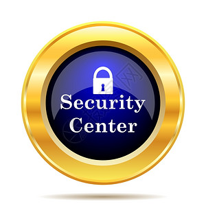 锁安全中心图标在白色背景上的Internet按钮横幅联网图片