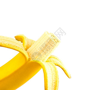 白背景孤立的剥皮香蕉健康胖的一顿饭图片