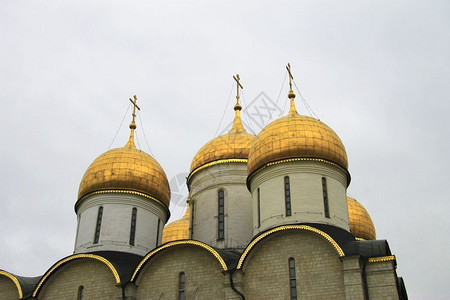 历史的结构体正统莫斯科克里姆林宫要塞和秋天内克里姆林宫大教堂图片