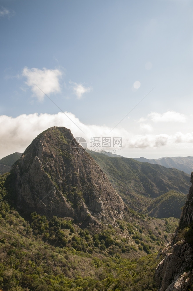 乡村的沙漠加那利群岛内戈梅拉的山区美丽图片