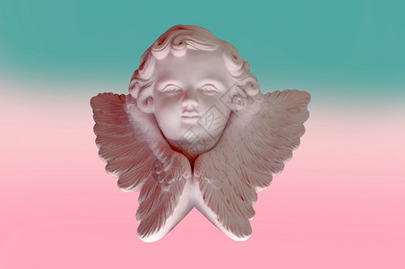 天使爱美丽优质的AngelicCupid雕像古老的回溯效果风格图片天白色的设计图片