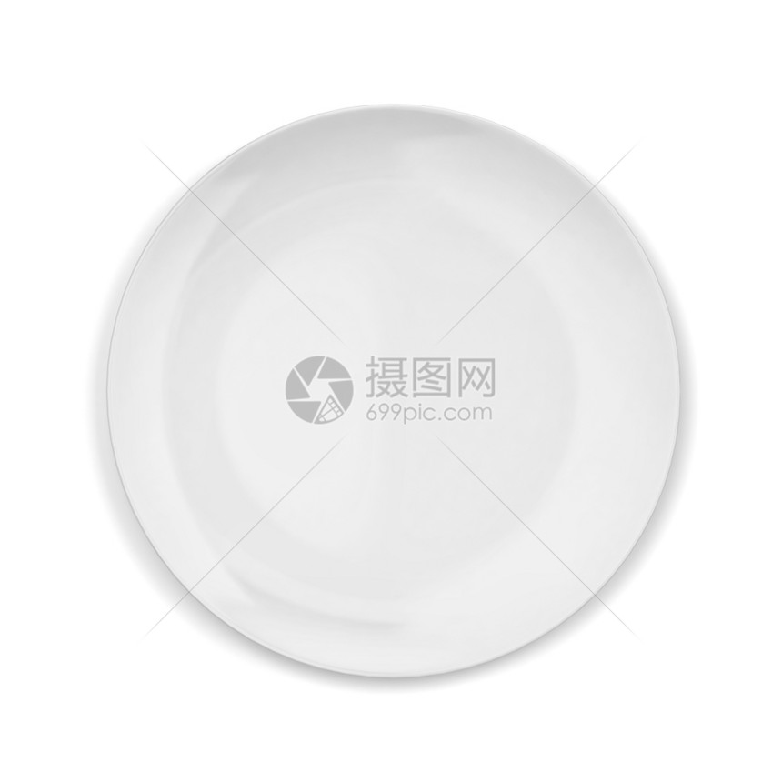 白色背景上孤立的空白板3d插图碗盘子空的图片