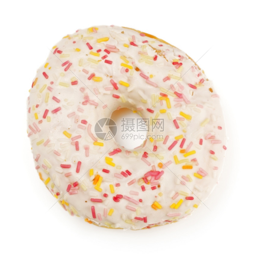 糖玻璃甜圈白孤立釉食物新鲜的图片