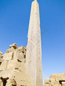 方尖碑建筑学埃及卢克索Karnak寺庙古老的Ruins古迹废墟法老图片