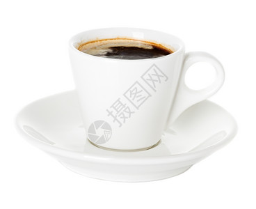 卡布奇诺棕色的咖啡浓缩孤立黑色的图片